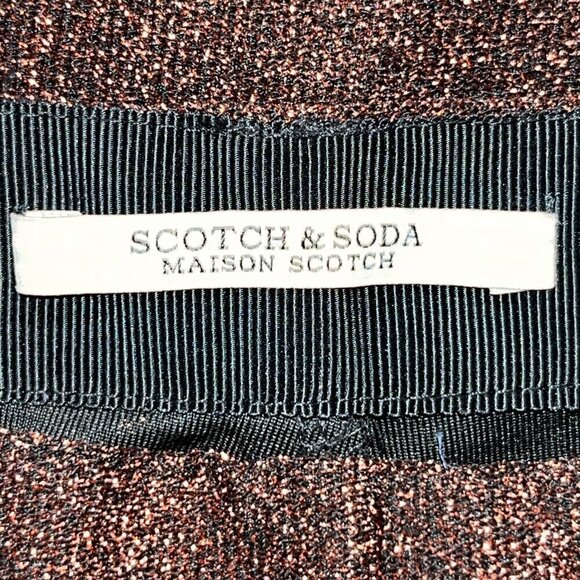 SCOTCH & SODA Metallic Bronze Bermuda Shorts w/ Racing Track Stripes EUC -Size S - Picture 11 of 16